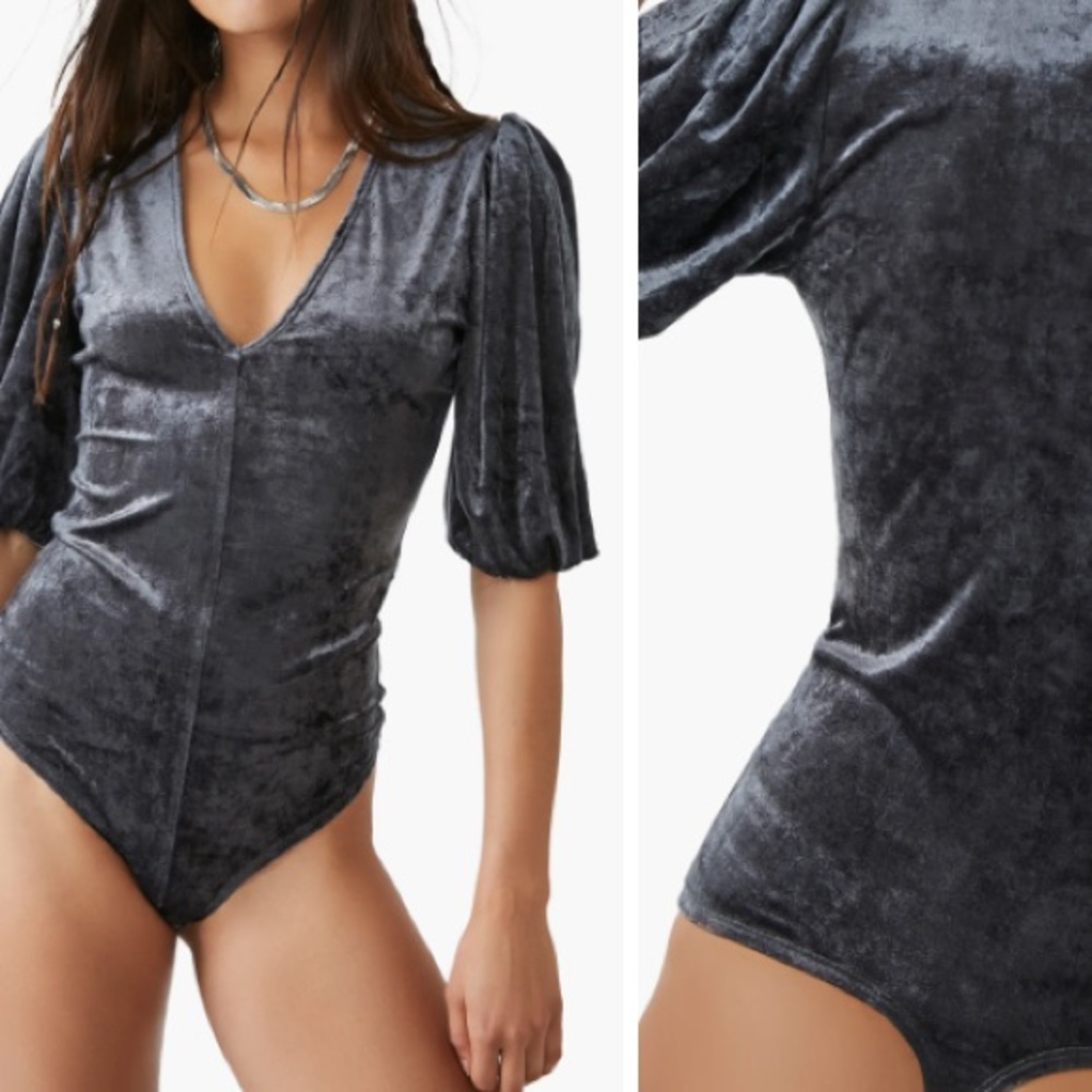 Sale! Free People don’t you wish velvet bodysuit - Picture 4 of 9